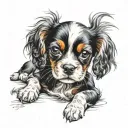 cavalier puppy tattoo design idea