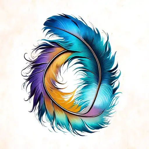 feather and infinity first names Manon Talie tattoo design idea