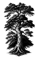 bush & Tree tattoo design idea