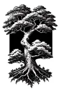 bush & Tree tattoo design idea