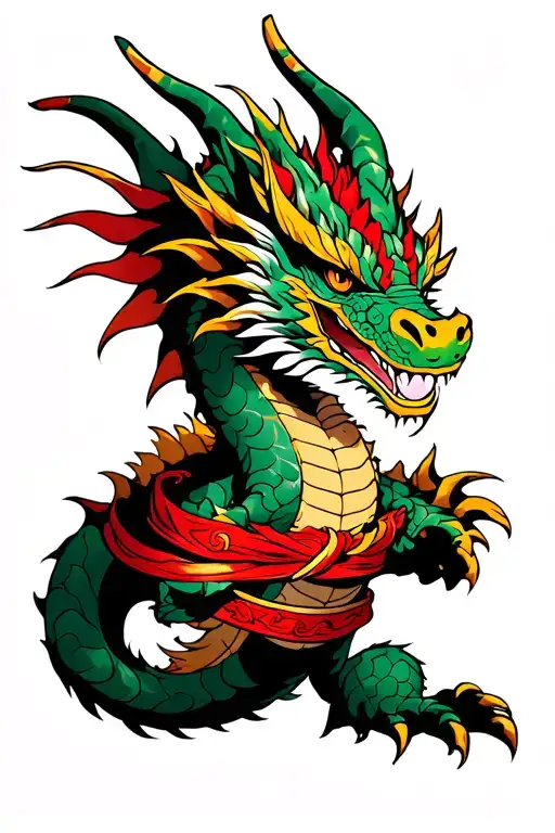 king ghidorah Brazilian jui jitsu belt wrapped tattoo design idea