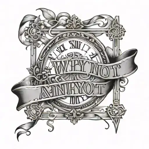 Roman numerals January 1 and phrase "why Not" tattoo design idea