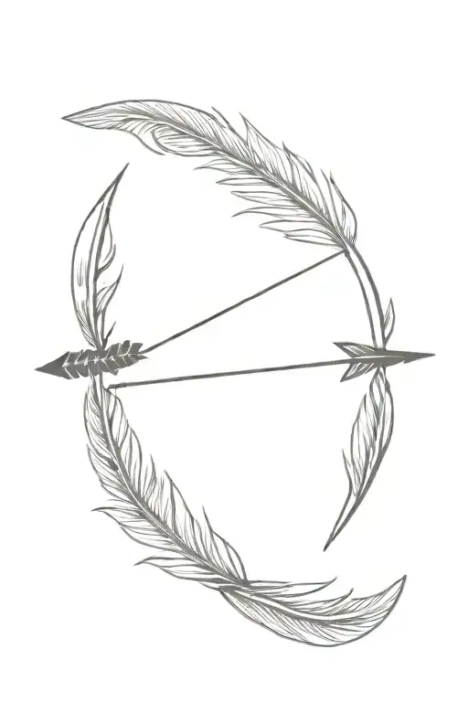 feather arrow going tattoo design idea