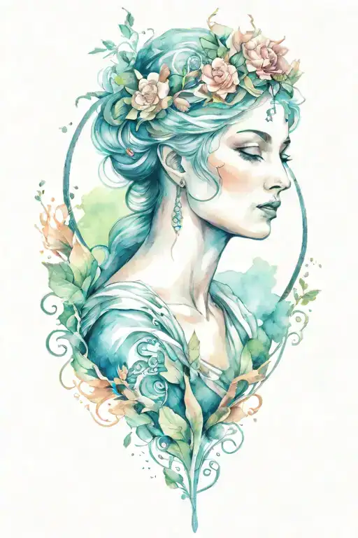 goddess Minerva Roman Goddess tattoo design idea