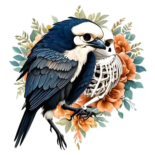 alexander y alondra bird skeleton tattoo design idea