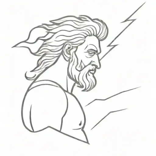 Zeus holding a lightning bolt tattoo design idea