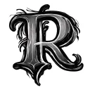 Cursive R tattoo design idea