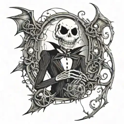 Jamaican Jack Skellington tattoo design idea