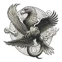 snake and eagle fighting  tattoo design idea