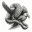 snake and eagle fighting  tattoo design idea