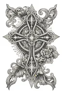 religion christian cross tarot mythological animal marine tattoo design idea