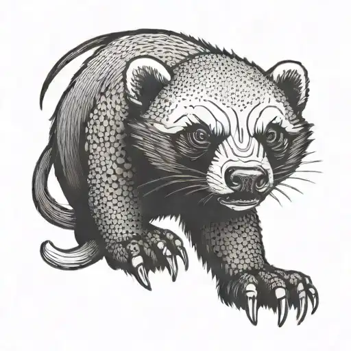 Angry Honey Badger tattoo design idea