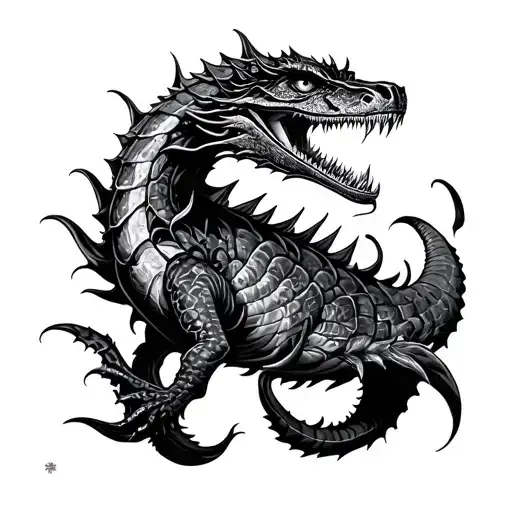 sea monster tattoo design idea