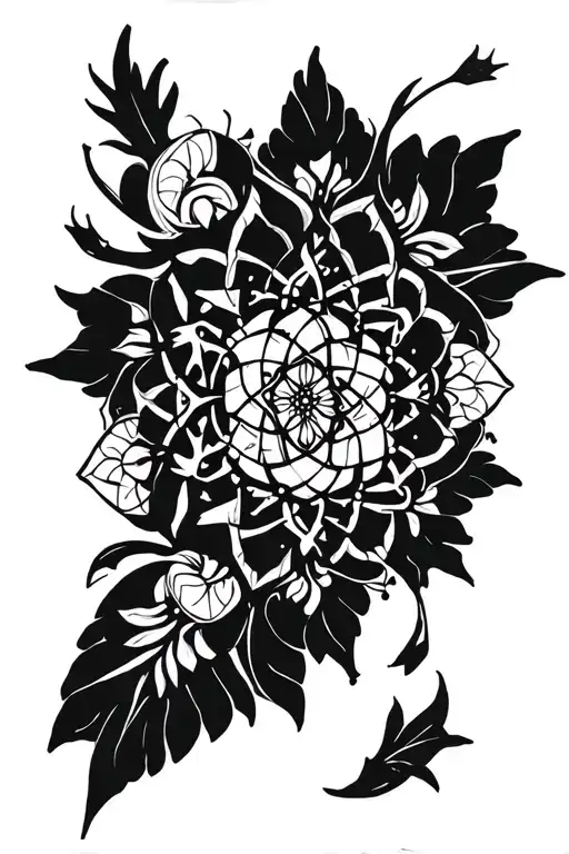 gothic mandala geometric tattoo design idea