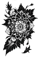 gothic mandala geometric tattoo design idea