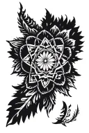 gothic mandala geometric tattoo design idea