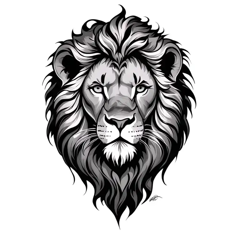 Lion and god tattoo design idea