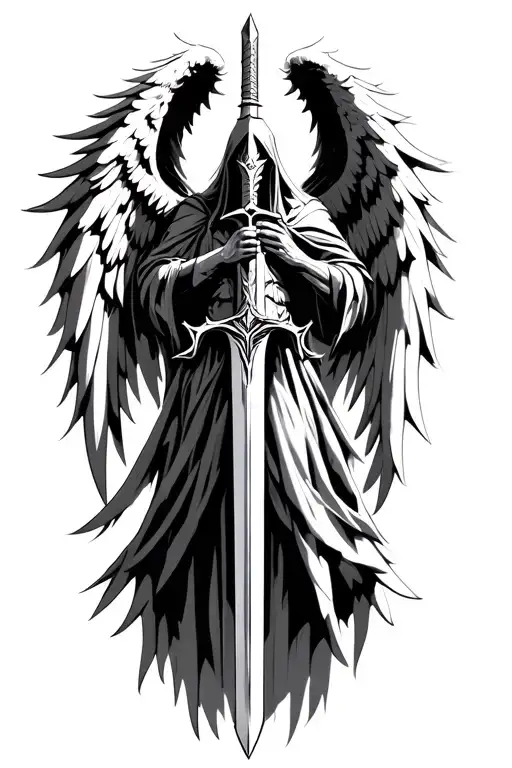 Tyrael Angel Sword tattoo design idea