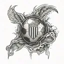tattoo logo of the Nice football team with a torn skin effect on top tattoo design idea