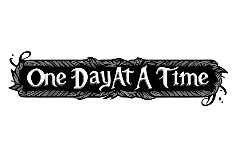 "One Day At A Time" Arm band tattoo tattoo design idea