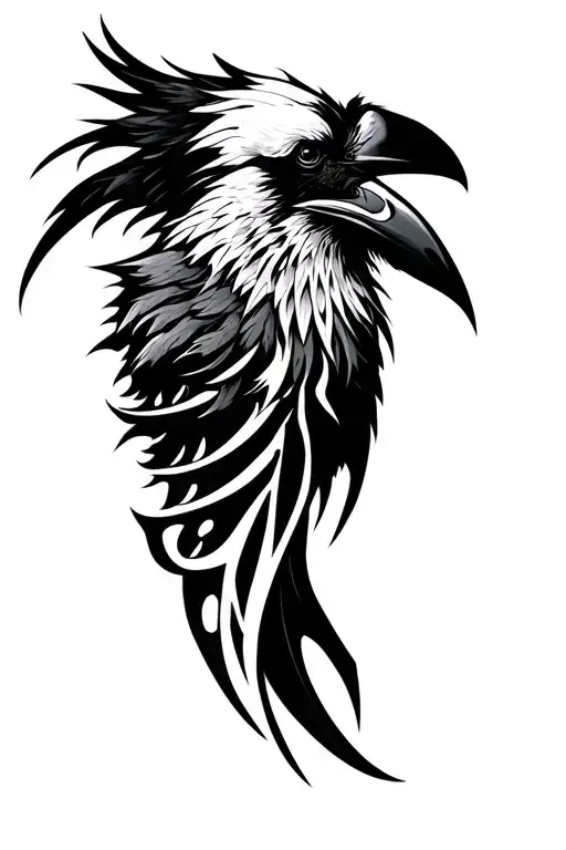 father with a raven talon tattoo design idea