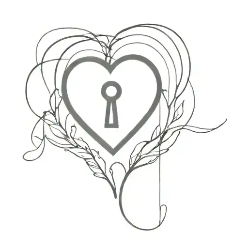 dies with a realistic heart with a lock tattoo design idea