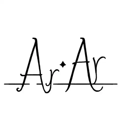 I have two sons named Aarav and Arjun. I want to get a tattoo of the initials of their names. Could you suggest and draw tattoo design idea