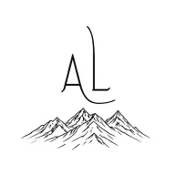 mountain line drawing style with A & L font line tattoo design idea