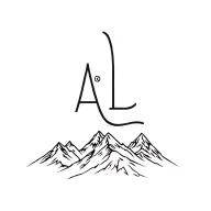 mountain line drawing style with A & L font line tattoo design idea