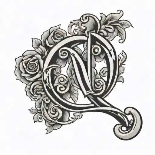 C and N letter together tattoo design idea