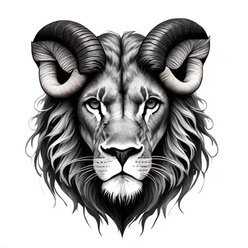 aries and Leo zodiac sign tattoo design idea