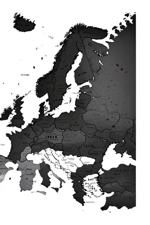 map europ kompas vintage tattoo design idea