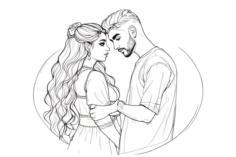 shivani and kartik in one leter tattoo design idea