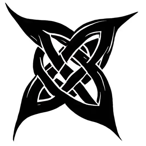 witch knot intertwined tattoo design idea