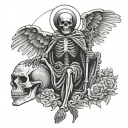 skeleton hail mary tattoo design idea