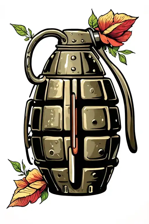 grenade tattoo design idea