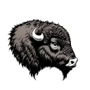 bison head tattoo design idea
