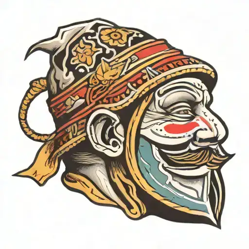 anonymous hooded man with cigarette in a mouth tattoo design idea