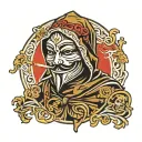 anonymous hooded man with cigarette in a mouth tattoo design idea