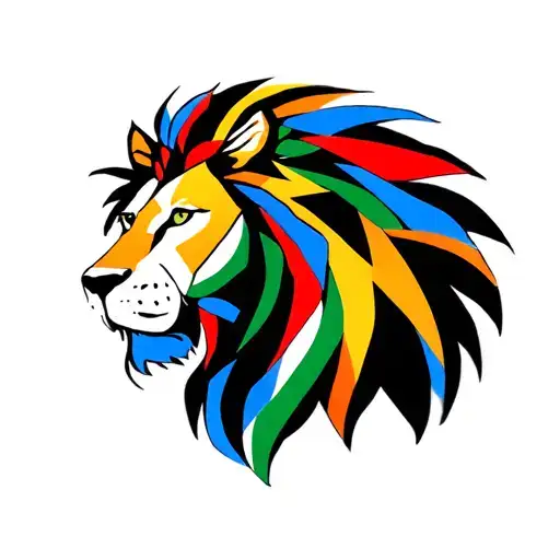 puerto rico lion of judah rasta lion head tattoo design idea