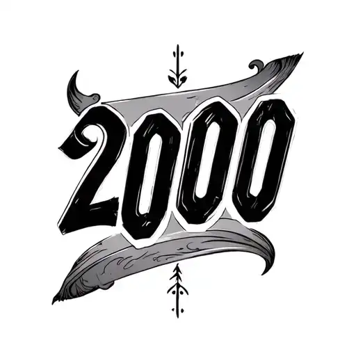 lettering 2000 tattoo design idea