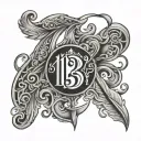 1312 number tattoo design idea