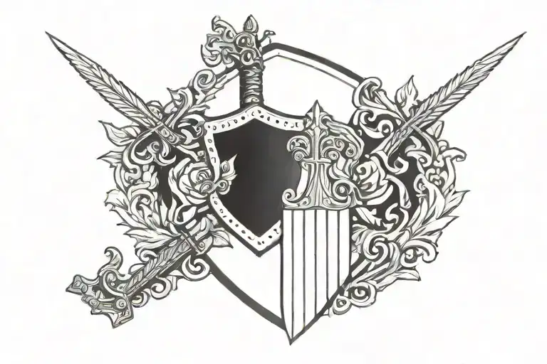 shield and sword, similar to the emblem of the Russian Federal Protective Service tattoo design idea