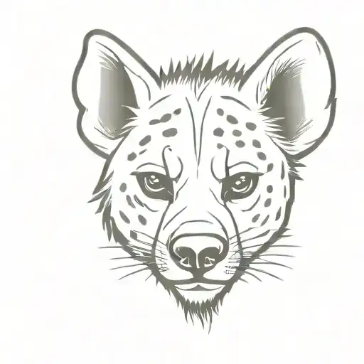 furry punk hyena head tattoo design idea
