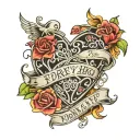forever and always in a heart shape  tattoo design idea