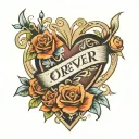 forever and always in a heart shape  tattoo design idea