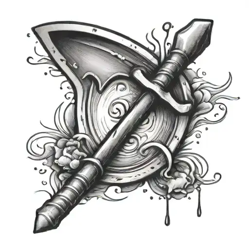 semicolon and shovel tattoo design idea