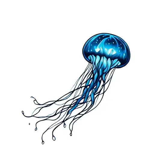 moon jellyfish tattoo design idea