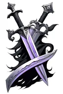 Witcher swords with lilac tattoo design idea