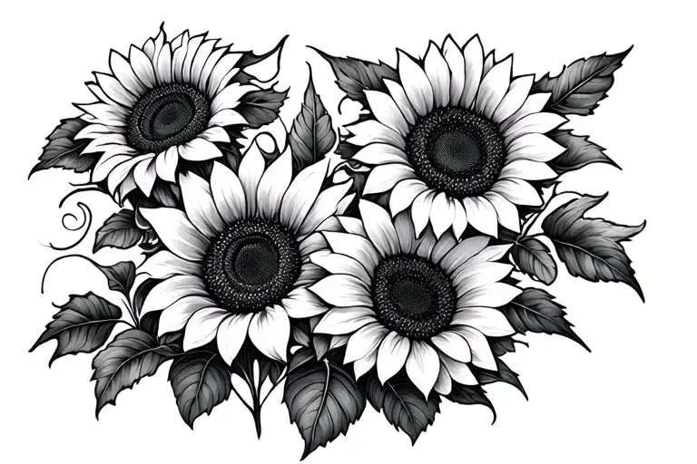 sunflower vines tattoo design idea